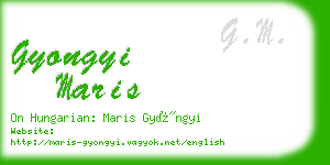 gyongyi maris business card